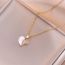 Fashion White Titanium Steel Diamond Love Necklace