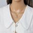 Fashion Large White-silver Gold Plated Copper Geometric Necklace With Zirconium