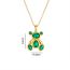 Fashion Large Green-silver Gold Plated Copper Geometric Necklace With Zirconium
