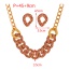 Fashion Color Resin-encrusted Diamond Thick Chain Twist Necklace And Earring Set 3-piece Set