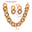 Fashion Champagne Resin Diamond Twist Necklace And Earring Set 3-piece Set