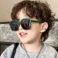Fashion Glossy Black Tac Large Frame Children's Sunglasses