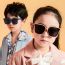 Fashion Green Frame Black And Gray Piece 3 Tac Large Frame Children's Sunglasses