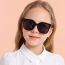 Fashion Black Frame Black Legs Tac Large Frame Children's Sunglasses