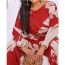 Fashion Red Print Printed Crew Neck Top High Waisted Wide Leg Pants Two-piece Set
