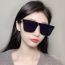 Fashion Off-white Gray Film (polarized Film) Pc Square Large Frame Sunglasses