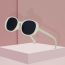 Fashion White Frame Gray Film (polarized Film) Pc Oval Sunglasses