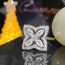 Fashion Four Leaf Clover Copper Diamond Quatrefoil Ring