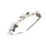 Fashion Green Leaves Alloy Diamond Pearl Flower Leaves Thin Edge Headband