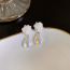 Fashion White Metal Drop Flower Earrings