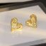 Fashion Silver Metal Pleated Heart-shaped Earrings