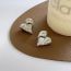 Fashion Gold Metal Pleated Heart-shaped Earrings