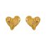 Fashion Gold Metal Pleated Heart-shaped Earrings