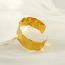 Fashion Gold Stainless Steel Hammered C-shaped Open Bracelet