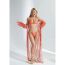 Fashion Blue Hollow Halter Neck Split Swimsuit Bikini Cover-up Three-piece Set