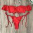 Fashion Red Polyester One Shoulder Strappy Tankini Swimsuit Bikini