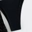 Fashion Black Polyester Halterneck Split Swimsuit Bikini Lace-up Sun Protection Pants Three-piece Set