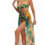 Fashion Ocean Green Polyester Printed Halterneck Tankini Swimsuit Bikini