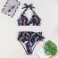 Fashion 8# Polyester Halter Neck Lace-up One-piece Swimsuit