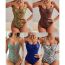 Fashion Coffee Color Polyester Printed One-piece Swimsuit