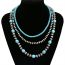 Fashion Silver Turquoise Beaded Layer Necklace