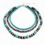 Fashion Silver Turquoise Beaded Layer Necklace