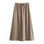 Fashion Apricot Satin Drawstring Skirt