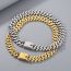 Fashion Gold Bracelet Kb182971-kjx Titanium Steel Diamond Shape Men's Bracelet