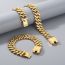 Fashion Gold Necklace 45cmkn282966-kjx Titanium Steel Diamond Shape Men's Necklace