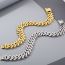 Fashion Gold Titanium Steel Diamond Shape Cuban Chain Men's Bracelet