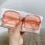 Fashion Pink Frame Gradient Powder Large Square Frame Sunglasses