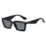 Fashion Black Frame Gray Film Large Square Frame Sunglasses