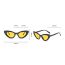 Fashion Gradient Gray Film With White Frame Pc Diamond Cat Eye Sunglasses