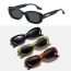 Fashion Translucent Green Frame Gray Film Pc Small Frame Sunglasses