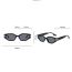Fashion Glossy Black Framed Gray Film Polygonal Small-frame Cat-eye Sunglasses