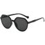 Fashion Black Frame Black And Gray Film Pc Polygon Large Frame Sunglasses