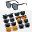 Fashion Black Frame Gray Film Pc Square Large Frame Sunglasses