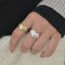 Fashion Gold Brushed Copper Wide Face Love Ring
