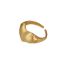 Fashion Gold Brushed Copper Wide Face Love Ring