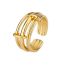 Fashion Silver Copper Geometric Multi-layered Open Ring