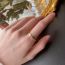 Fashion Gold Copper Geometric Curved Open Ring