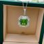 Fashion Green Copper Diamond Square Necklace