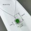 Fashion Green Copper Diamond Square Necklace