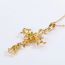 Fashion Gold Copper Diamond Leaf And Vine Necklace