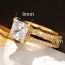Fashion Gold Copper And Diamond Double Crown Ring