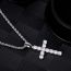 Fashion Gold Copper Diamond Cross Necklace For Men