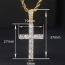 Fashion Gold Copper Diamond Cross Necklace For Men