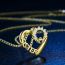 Fashion Two Colors Copper Diamond Love Necklace