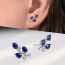 Fashion Blue Copper Diamond Leaf Earrings