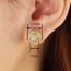 Fashion Gold Copper Inlaid Zirconium Round Stud Earrings